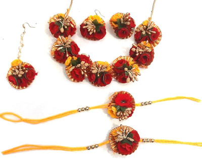 Aksh Enterprises Fabric Multicolor Jewellery Set(Pack of 1)