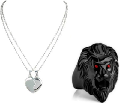 MAATRCHAAYA Alloy, Stainless Steel Titanium, Sterling Silver, Silver Silver, Black Jewellery Set(Pack of 2)