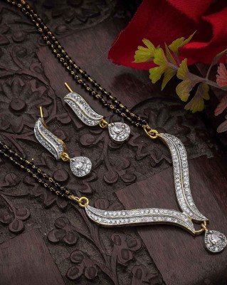 JETWAL Alloy Gold-plated White Jewellery Set(Pack of 3)