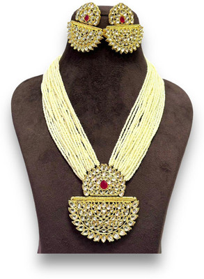 nitya fashion Alloy Gold-plated White Jewellery Set(Pack of 1)