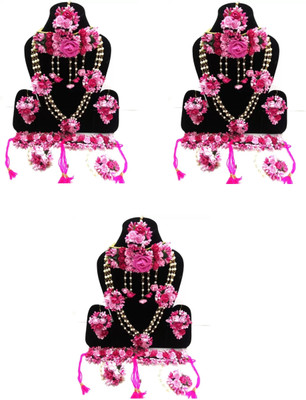 12SEASONS Fabric Multicolor Jewellery Set(Pack of 3)