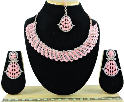 VATSALYA creation Alloy Gold-plated Pink Jewellery Set(Pack of 1)