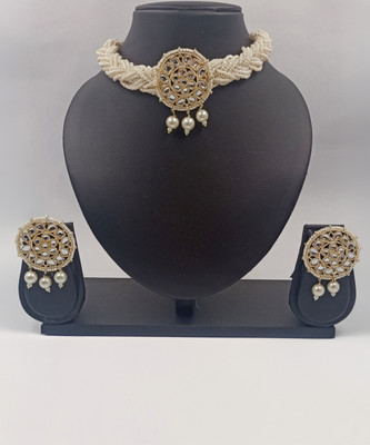 ZMS Brass Brass White, Gold Jewellery Set(Pack of 1)