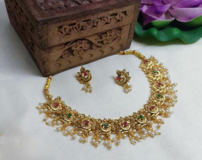 SSC SHREE SUNDHA CREATION Copper Gold-plated Multicolor Jewellery Set(Pack of 1)