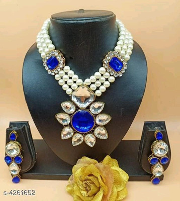 CATALYST Alloy Gold-plated Blue, White Jewellery Set(Pack of 1)