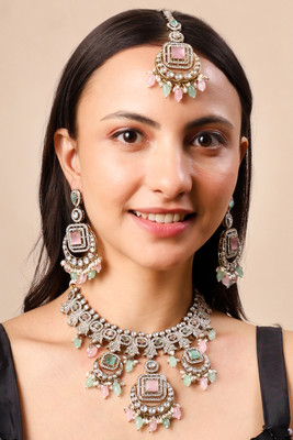 PQN PARTY QUEEN Alloy Gold-plated Multicolor Jewellery Set(Pack of 1)