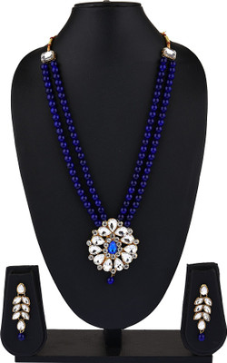 Padmavati Bangles Alloy Gold-plated Blue Jewellery Set(Pack of 1)