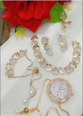 M Creation Alloy Gold-plated Gold Jewellery Set(Pack of 1)