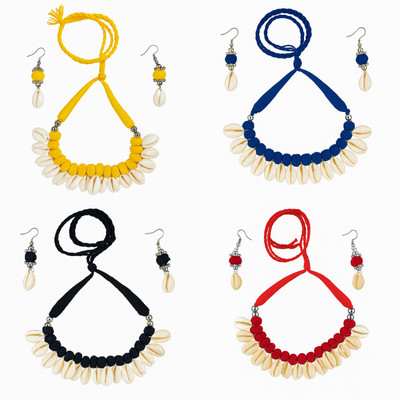 Loknath Handcraft Fabric Multicolor Jewellery Set(Pack of 4)