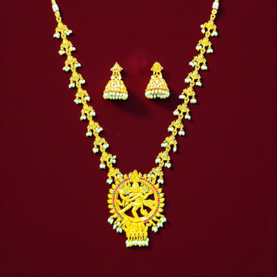 Aroras Bridal & Fashion Jewellery Copper Gold-plated Gold Jewellery Set(Pack of 1)