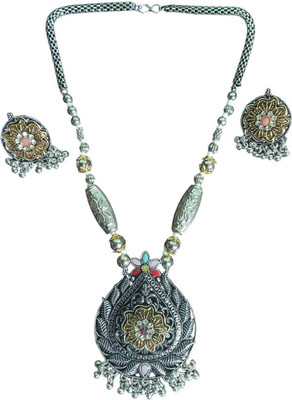 PRIDE SALES Oxidised Silver Brass Silver Jewellery Set(Pack of 1)