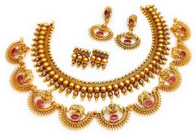 Jewelryonclick Brass Gold-plated Yellow Jewellery Set(Pack of 1)