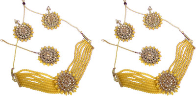 JMBW INTERNATIONAL Alloy Yellow, Yellow Jewellery Set(Pack of 2)