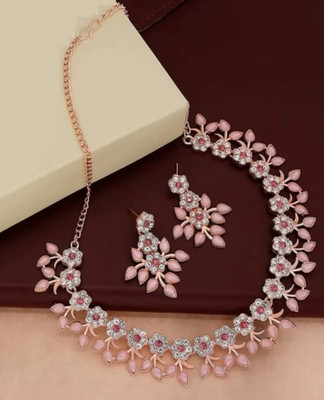 TANLOOMS Alloy Pink Jewellery Set(Pack of 1)