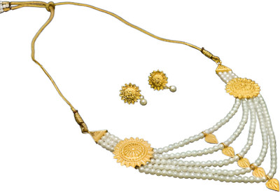 sums jewellery Brass Gold-plated Gold, White Jewellery Set(Pack of 1)