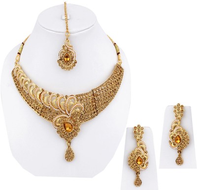 Anika's Creation Alloy Gold-plated Gold Jewellery Set(Pack of 4)