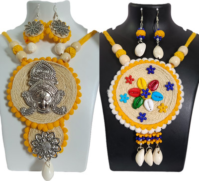 Loknath Handcraft Fabric Multicolor Jewellery Set(Pack of 2)