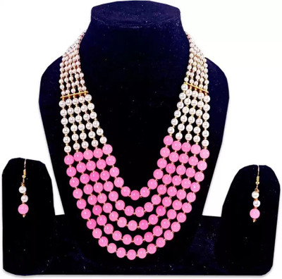 Rhosyn Alloy Gold-plated Pink, Gold, White Jewellery Set(Pack of 1)