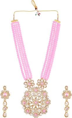 CATALYST Alloy Gold-plated Pink Jewellery Set(Pack of 1)