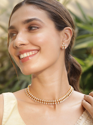 RUBANS Brass Gold-plated Gold Jewellery Set(Pack of 1)
