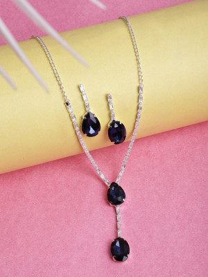 Pardha Jewels And Style Alloy Blue, Silver Jewellery Set(Pack of 2)