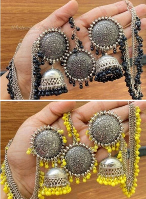 JEWERICHE IMITATION Alloy Black, Yellow Jewellery Set(Pack of 2)