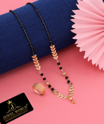 Bright STYLE Metal, Alloy Gold-plated Gold, Black Jewellery Set(Pack of 1)