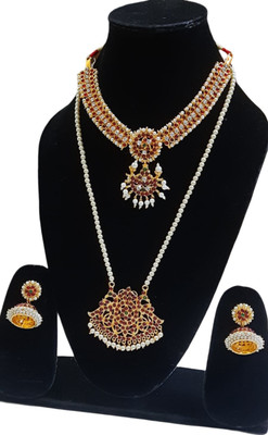 Elite trade Brass Red, Gold Jewellery Set(Pack of 1)