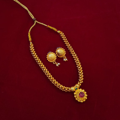 Swaroop Designer Alloy Gold-plated Gold Jewellery Set(Pack of 1)