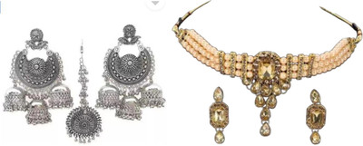 JMBW INTERNATIONAL Alloy Silver, Gold Jewellery Set(Pack of 2)