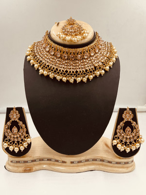 SS IMITATION JEWELLERY Alloy Gold-plated Gold Jewellery Set(Pack of 1)