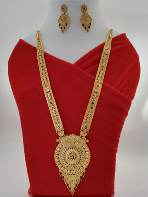 OmKrishiv Brass Gold-plated Gold Jewellery Set(Pack of 1)
