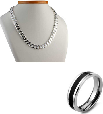 Vipunj Stainless Steel Sterling Silver Silver Jewellery Set(Pack of 2)