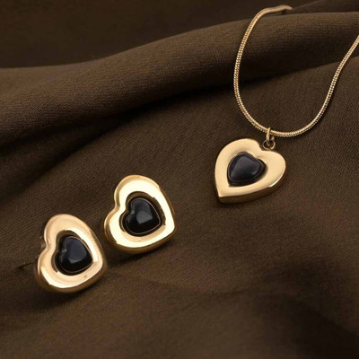 Palmonas Stainless Steel Gold-plated Gold Jewellery Set(Pack of 1)