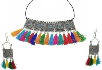 ZUKHRUF Oxidised Silver Multicolor Jewellery Set(Pack of 1)