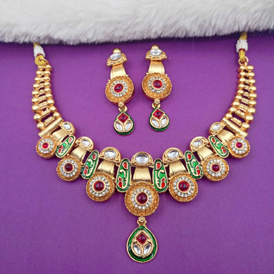 NANDAI Alloy Green Jewellery Set(Pack of 1)