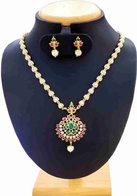 zxriz Brass Gold-plated Multicolor Jewellery Set(Pack of 1)
