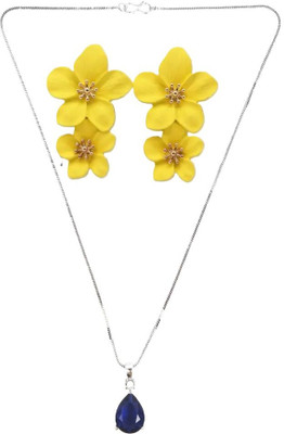 SRK Fashions Alloy Blue, Yellow Jewellery Set(Pack of 1)