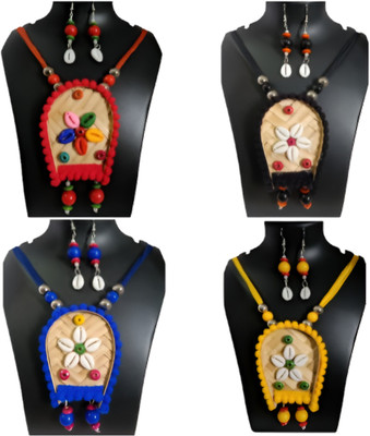 Loknath Handcraft Fabric Multicolor Jewellery Set(Pack of 4)