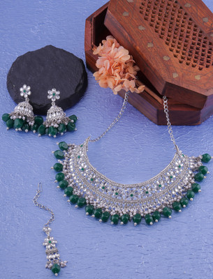 VATSALYA creation Alloy Gold-plated Green Jewellery Set(Pack of 1)