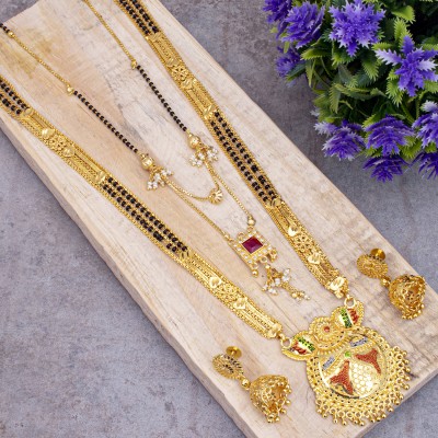 Sukkhi Alloy Gold-plated Gold Jewellery Set(Pack of 4)