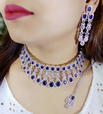 NEN COLLECTION Alloy Blue Jewellery Set(Pack of 4)