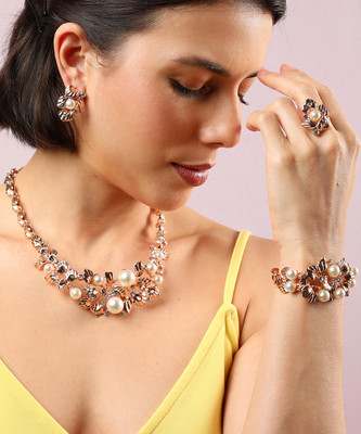 Dressberry Alloy Gold-plated Gold Jewellery Set(Pack of 2)