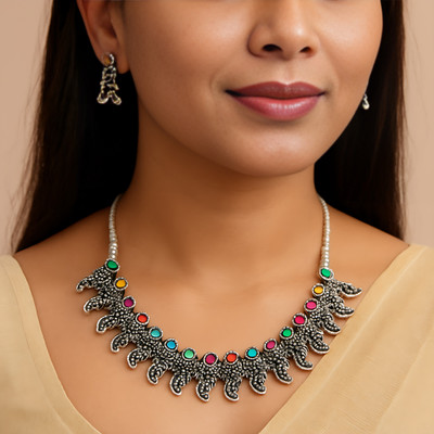 Sumatiratan Brass, Alloy Silver Multicolor, Silver Jewellery Set(Pack of 1)