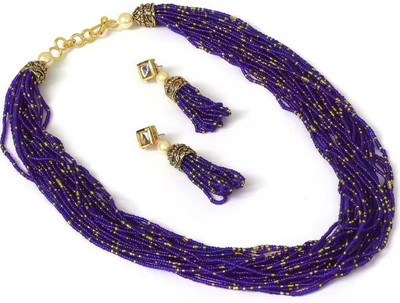 SatnamCreation Alloy Gold-plated Blue Jewellery Set(Pack of 1)