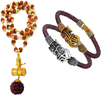 Green Spiritual Wood Brown Jewellery Set(Pack of 3)