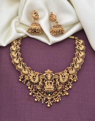 YIMBLI Brass Gold-plated Gold Jewellery Set(Pack of 1)