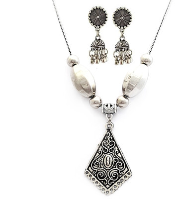 house of common Brass Silver Silver Jewellery Set(Pack of 1)