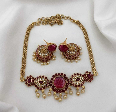 Shilpa Creation Brass Red Jewellery Set(Pack of 1)