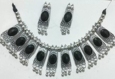 JMBW INTERNATIONAL Alloy Sterling Silver Black Jewellery Set(Pack of 1)